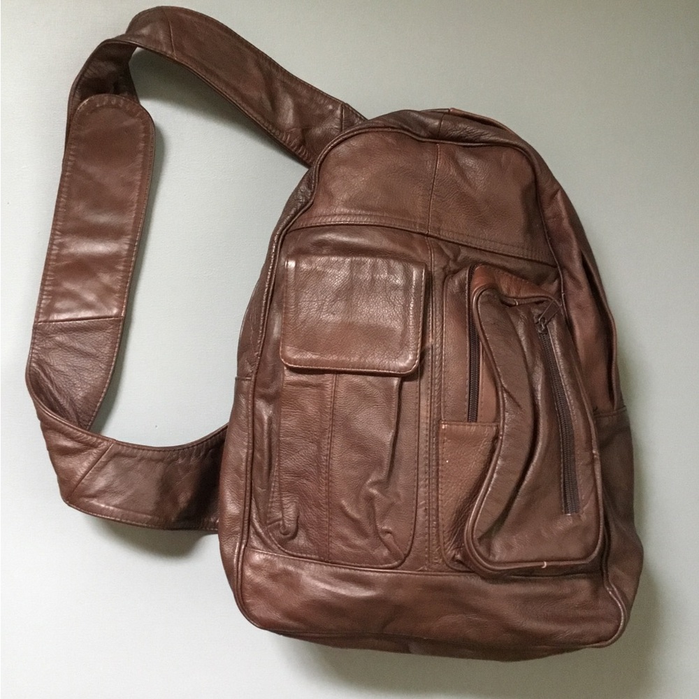 Cow Leather Sling Bag Backpack